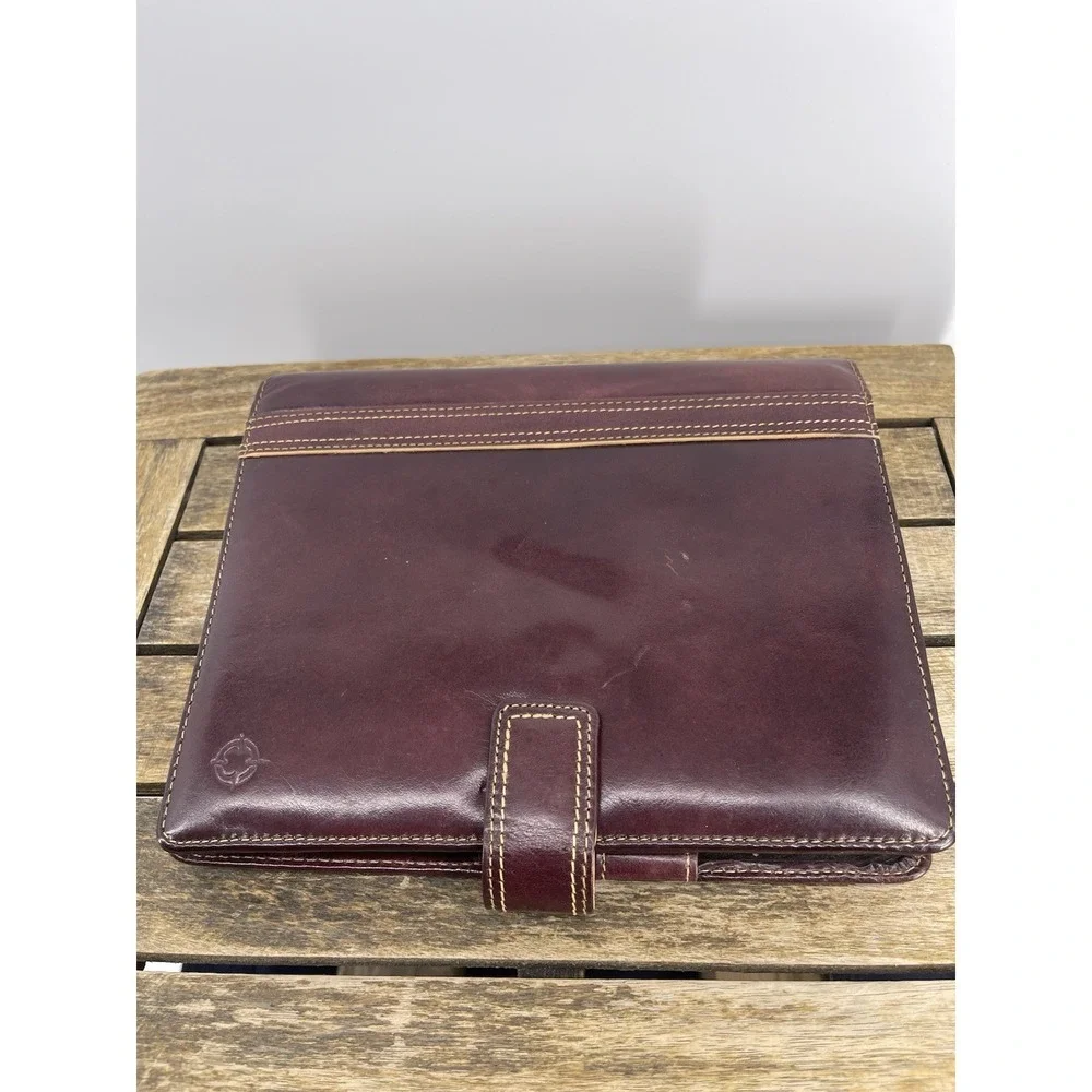 Franklin Covey  VTG Leather Planner Binder Organizer Brown 7 Ring Large Agenda